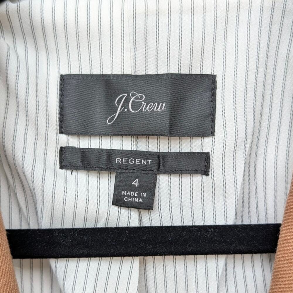 J.Crew Regent Wool Flannel Blazer Jacket B0323 Womens 4 Camel Single-breasted - Picture 4 of 13